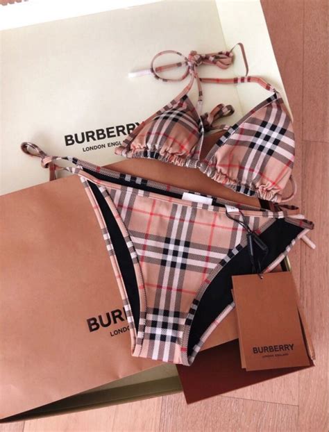 burberry swimsuit for girls|Burberry plaid bikini.